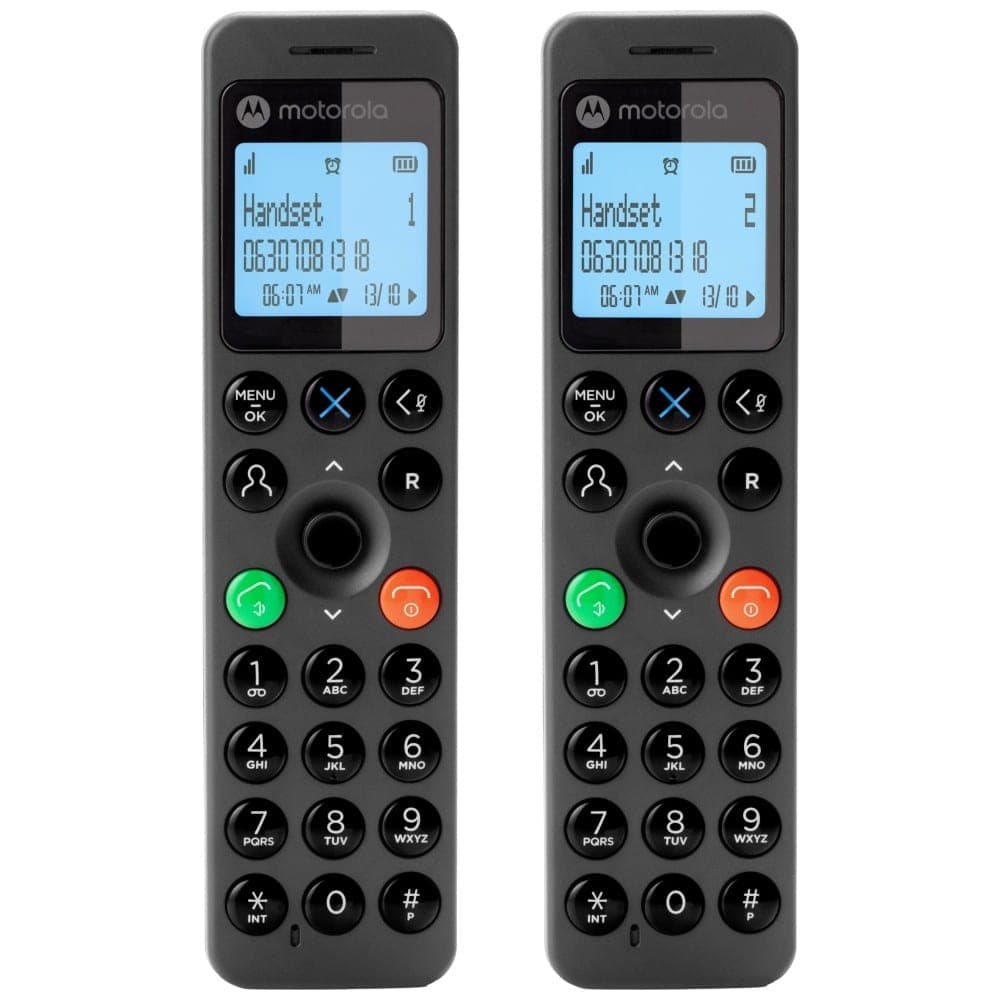 Σετ ασύρματων σταθερών τηλεφώνων Motorola DOT202, μαύρα, 2 τεμ. 4