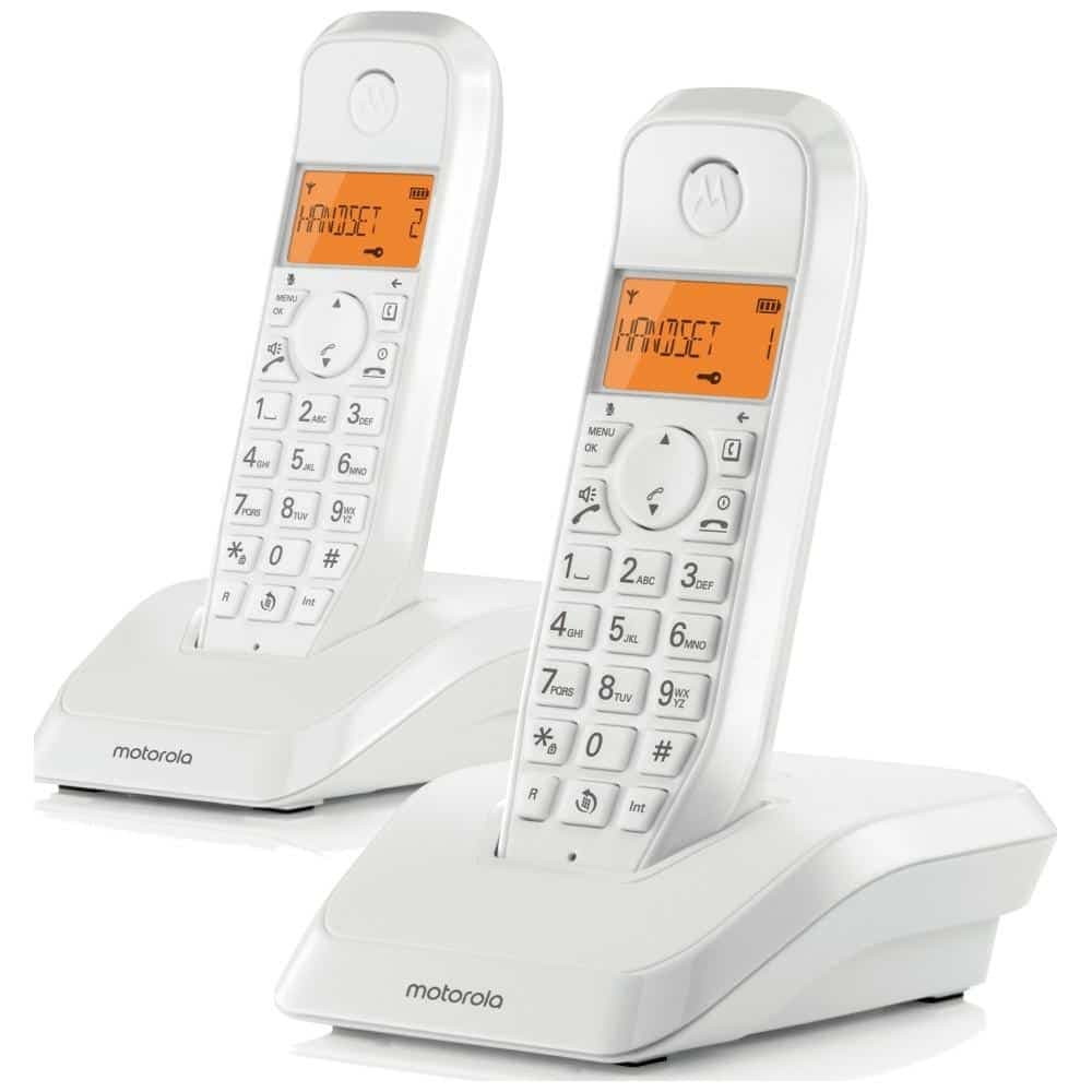 Σετ ασύρματων σταθερών τηλεφώνων Motorola S1202 2 τεμ. λευκά