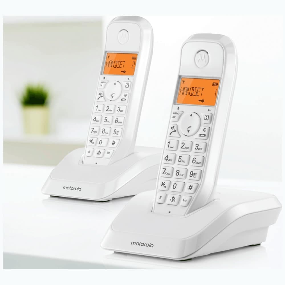 Σετ ασύρματων σταθερών τηλεφώνων Motorola S1202 2 τεμ. λευκά 4