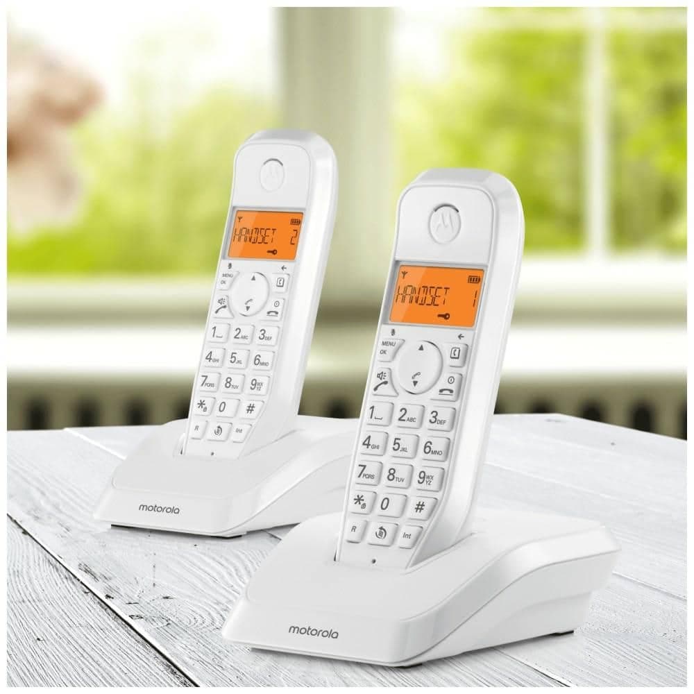 Σετ ασύρματων σταθερών τηλεφώνων Motorola S1202 2 τεμ. λευκά 5