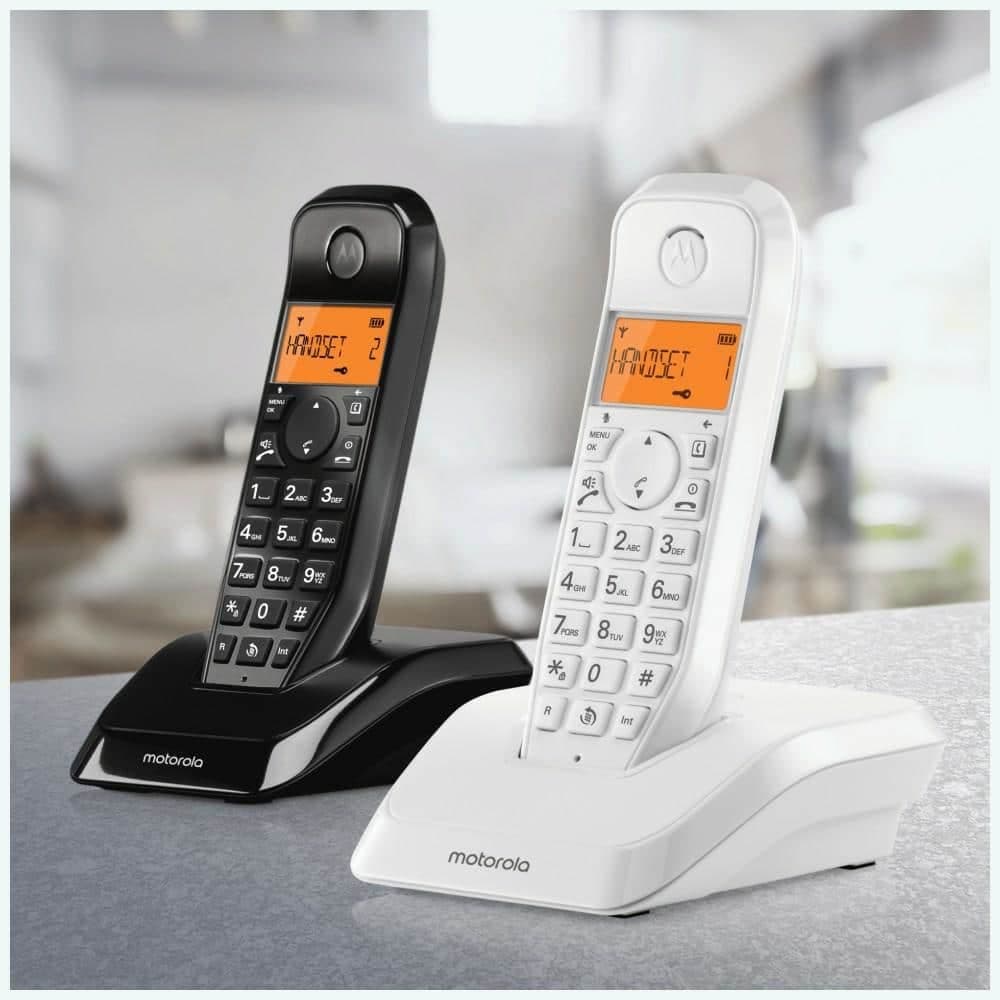 Σετ ασύρματων τηλεφώνων Motorola S1202, 2 τεμ., μαύρο-λευκό 3