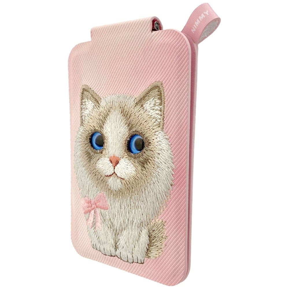Μαγνητική βάση πορτοφολιού τηλεφώνου Nimmy New Big-Eye Cute Pets 2.0 Cat pink 2