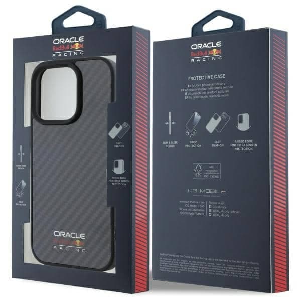 Red Bull Carbon Fiber Shiny Logo MagSafe - θήκη για Apple iPhone 16 Pro - Μαύρο 8