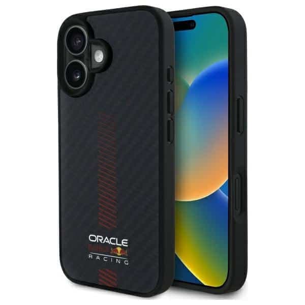 Red Bull Carbon Fiber Power Bar MagSafe - θήκη για Apple iPhone 16 Plus - Μαύρο