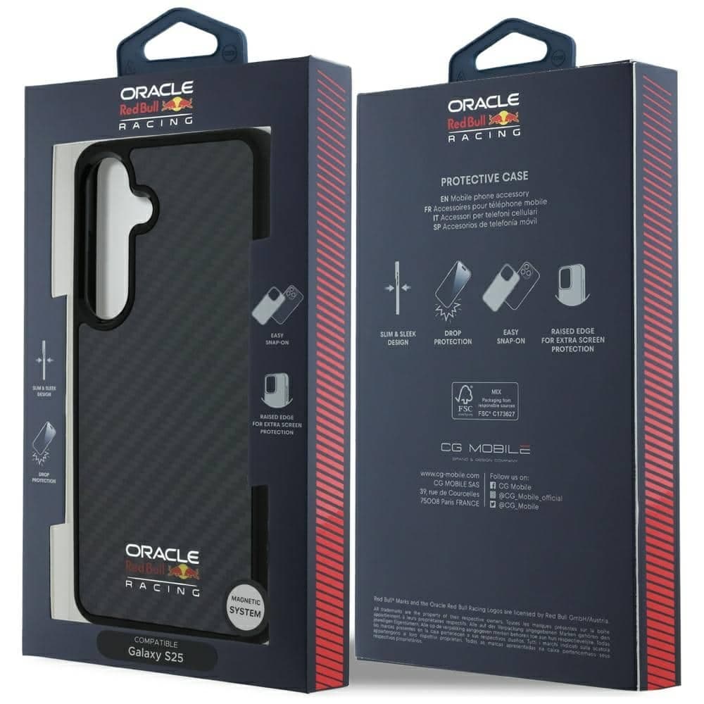 Red Bull Αυθεντική Ίνα Καρβόνου Σατέν Λογότυπο MagSafe - θήκη για Samsung Galaxy S25 - Μαύρο 8