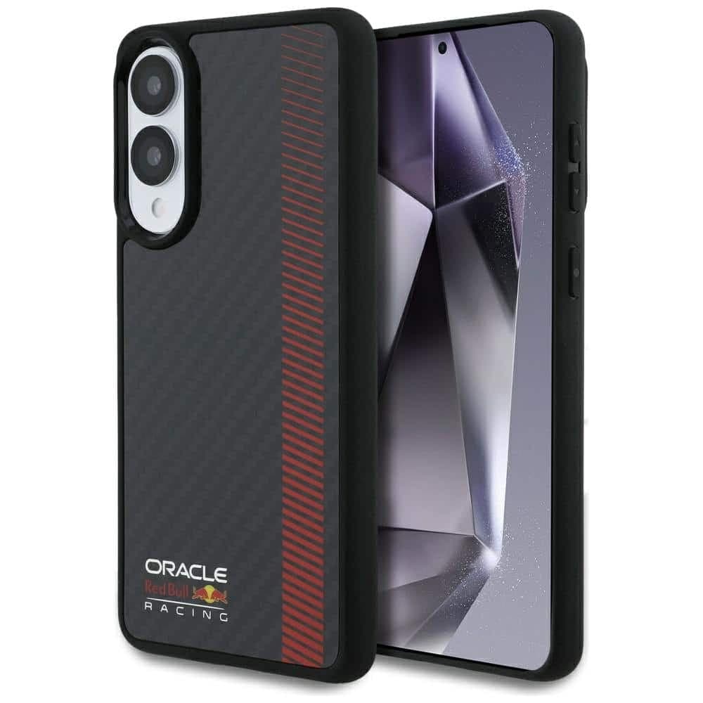 Red Bull Real Carbon Fiber Powerbar MagSafe - θήκη για Samsung Galaxy S25 Edge - Μαύρο