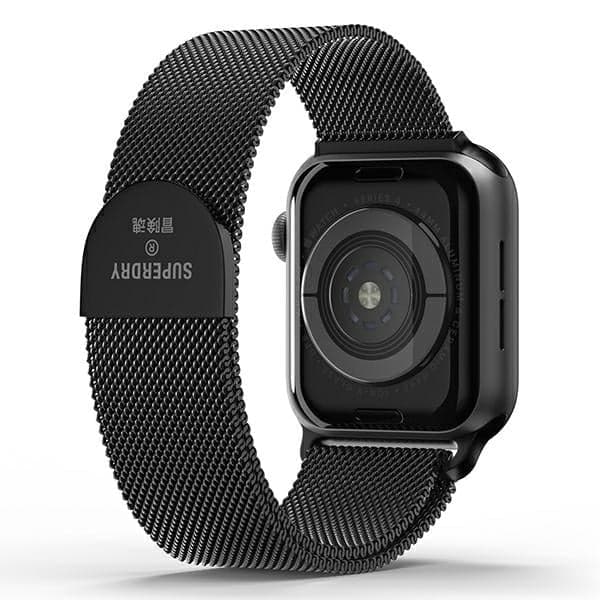Λουράκι ρολογιού SuperDry Apple Watch 38/40/41mm Σειρά 1/2/3/4/5/6/7/8/SE/SE2/SE3 Μαύρο λουράκι ρολογιού 41681 2