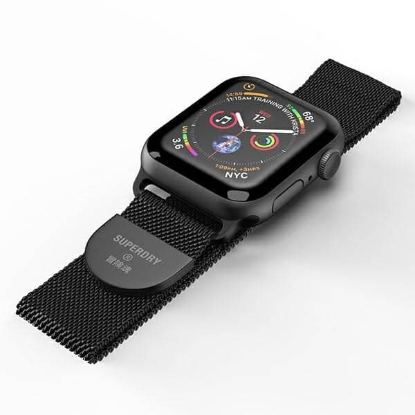 Λουράκι ρολογιού SuperDry Apple Watch 38/40/41mm Σειρά 1/2/3/4/5/6/7/8/SE/SE2/SE3 Μαύρο λουράκι ρολογιού 41681 3