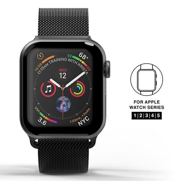 Λουράκι ρολογιού SuperDry Apple Watch 38/40/41mm Σειρά 1/2/3/4/5/6/7/8/SE/SE2/SE3 Μαύρο λουράκι ρολογιού 41681 4