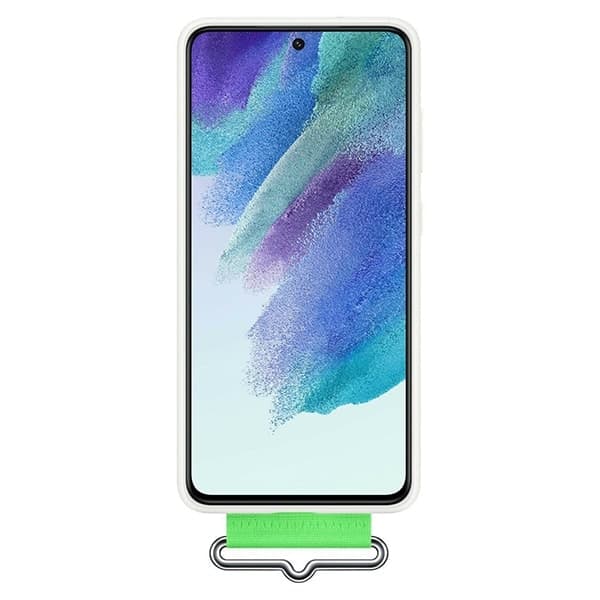 Θήκη σιλικόνης με λευκό κάλυμμα και λουράκι Samsung EF-GG990TW S21 G990 2
