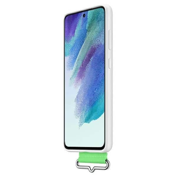 Θήκη σιλικόνης με λευκό κάλυμμα και λουράκι Samsung EF-GG990TW S21 G990 5