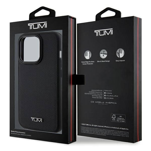 Tumi Μοτίβο Δέρματος Ballistic MagSafe - θήκη για Apple iPhone 15 Pro - Μαύρο 8