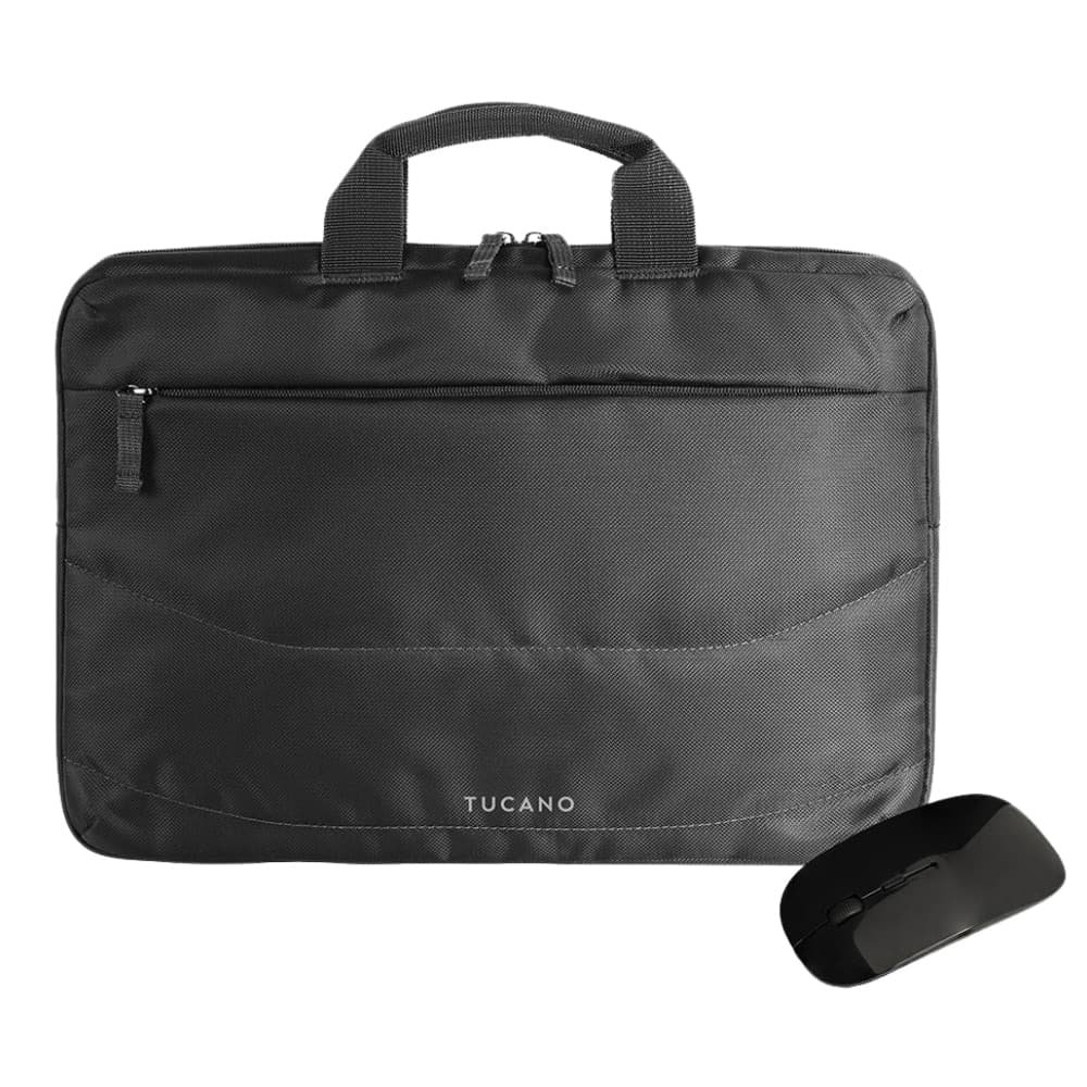 Σετ Tucano Borsa Idea: Τσάντα φορητού υπολογιστή 13,3"/14" + ποντίκι μαύρο