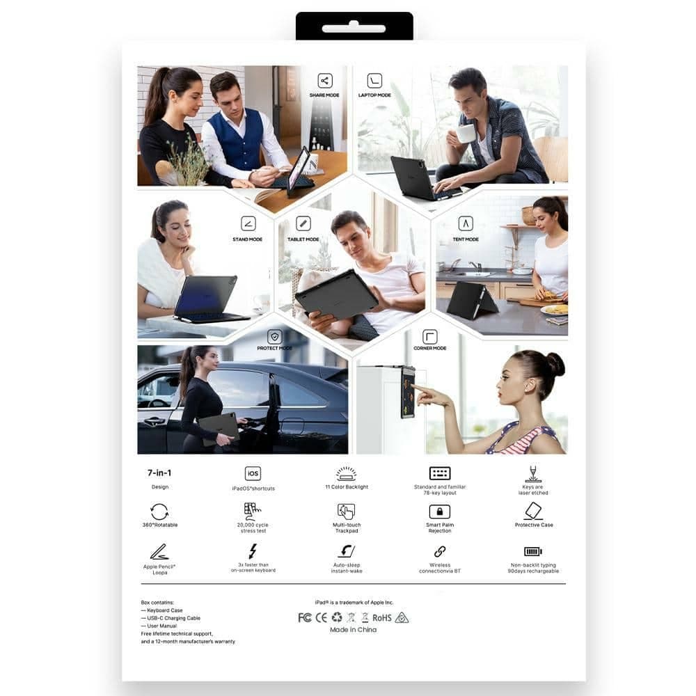 UNBRANDED Flexbook Touch - θήκη για Apple iPad Air 11 (2024) / (2025) - Μπλε 20