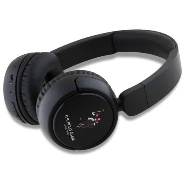 Ακουστικά Bluetooth US Polo USHPV6PUNK μαύρο χρώμα DH λογότυπο 2