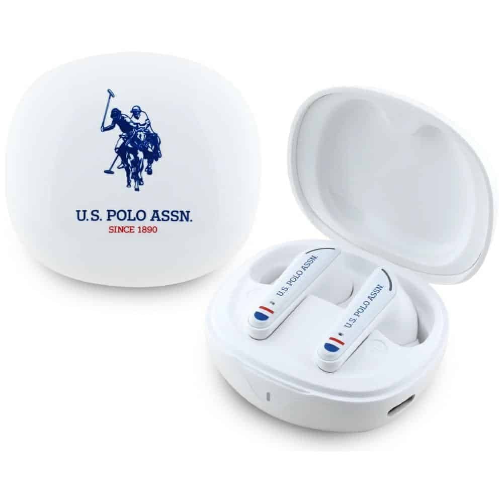 Ακουστικά TWS US Polo DH Logo Σταθμός σύνδεσης λευκό