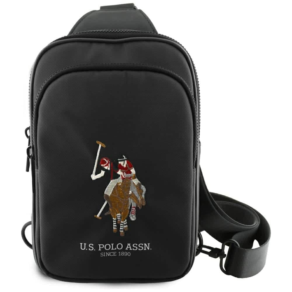 Τσάντα τηλεφώνου US Polo Petit Pique Crossbody μαύρη