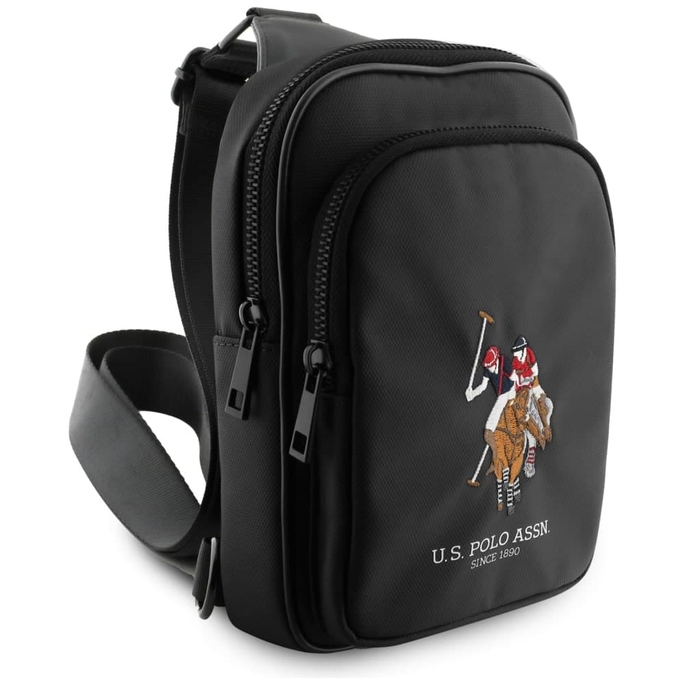 Τσάντα τηλεφώνου US Polo Petit Pique Crossbody μαύρη 2