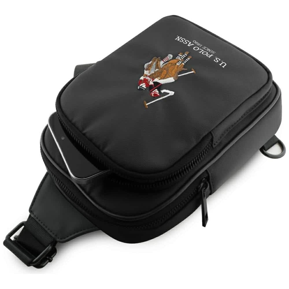 Τσάντα τηλεφώνου US Polo Petit Pique Crossbody μαύρη 4