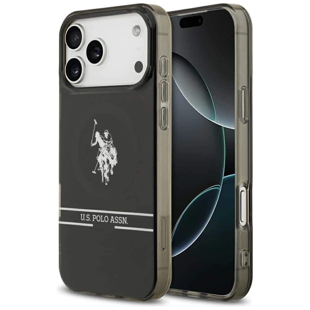 Θήκη MagSafe US Polo DH με λογότυπο στο κάτω μέρος για iPhone 17 Pro Max, μαύρη