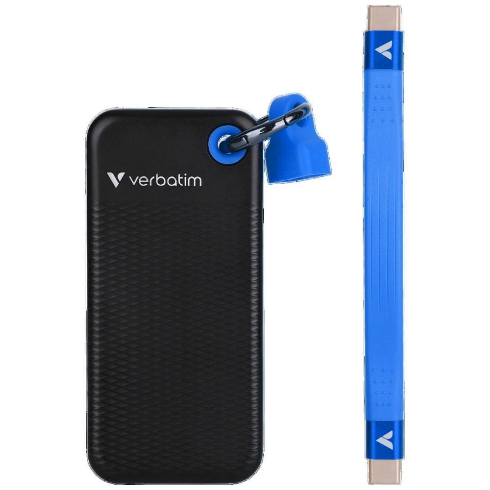 Εξωτερικός δίσκος Verbatim Pocket SSD 128GB USB-C 3.2 Gen.2 Μαύρο και Μπλε 32433 3