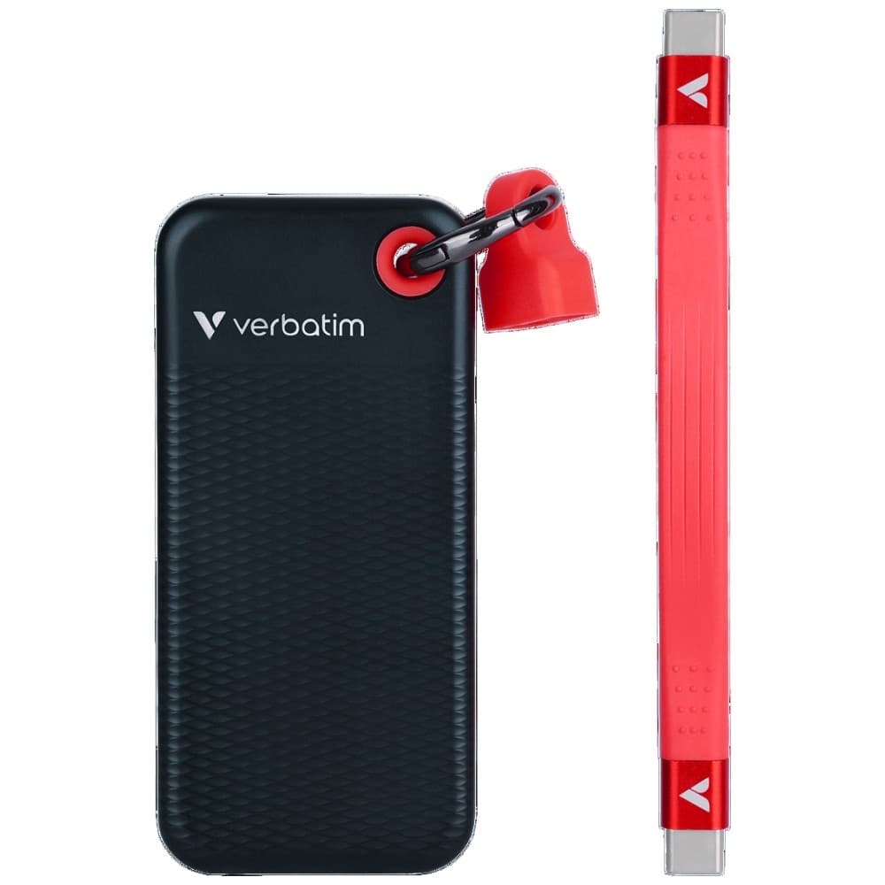 Εξωτερικός Δίσκος Verbatim Pocket SSD 128GB USB-C 3.2 Gen.2 Μαύρο και Κόκκινο 32434 2