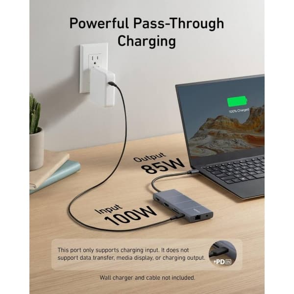 Anker Hub USB-C PowerExpand, 1 x USB-A 3.2 - 2 x USB-A - 2 x USB-C - 1 x Θύρα οθόνης - 1 x HDMI - 1 x Υποδοχή 3.5mm - 1 x RJ45 - 1 x SD - 1 x microSD, Γκρι 3