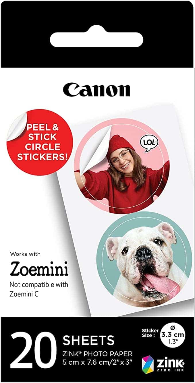 CANON ZINK/CIRCLE PAPER 20SH FOR ZOEMINI