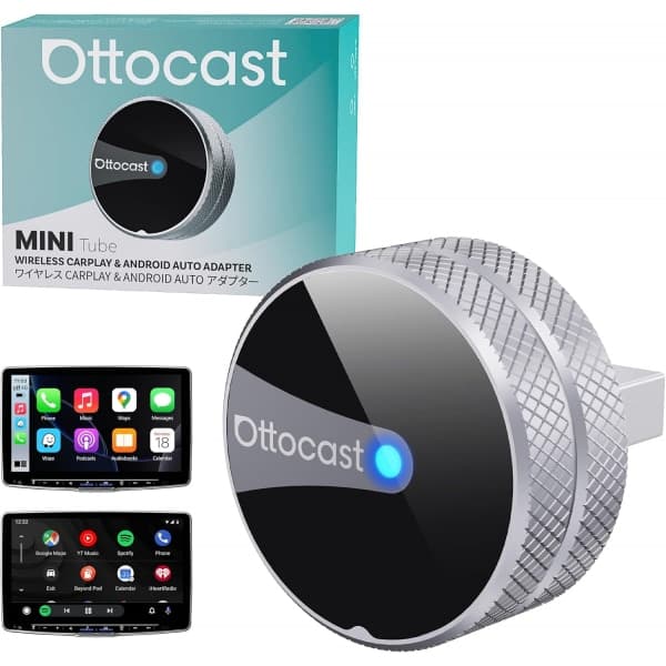 Ασύρματος προσαρμογέας αυτοκινήτου / Android Auto Ottocast Mini Slim Tube για Apple iPhone / Σειρά Android, Ασημί CP88-T4 5
