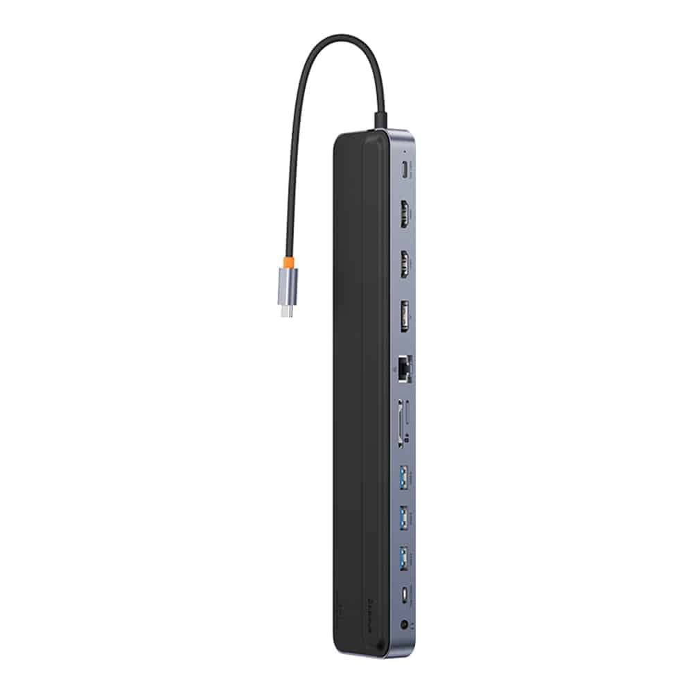 Baseus Hub EliteJoy Gen2 (WKSX030213) Προσαρμογέας Type-C σε HDMI x 2, USB 3.0 x 3, DP, SD/TF, RJ45, Jack, Μαύρος 4