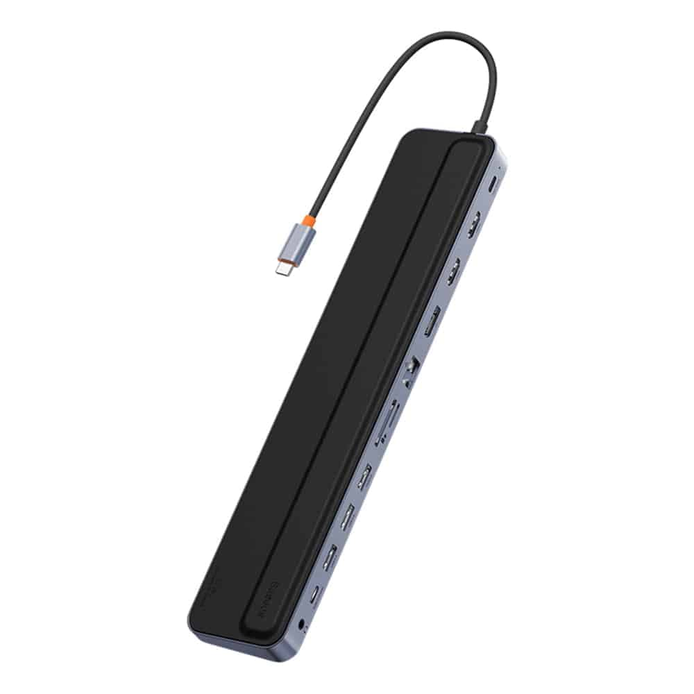 Baseus Hub EliteJoy Gen2 (WKSX030213) Προσαρμογέας Type-C σε HDMI x 2, USB 3.0 x 3, DP, SD/TF, RJ45, Jack, Μαύρος 3