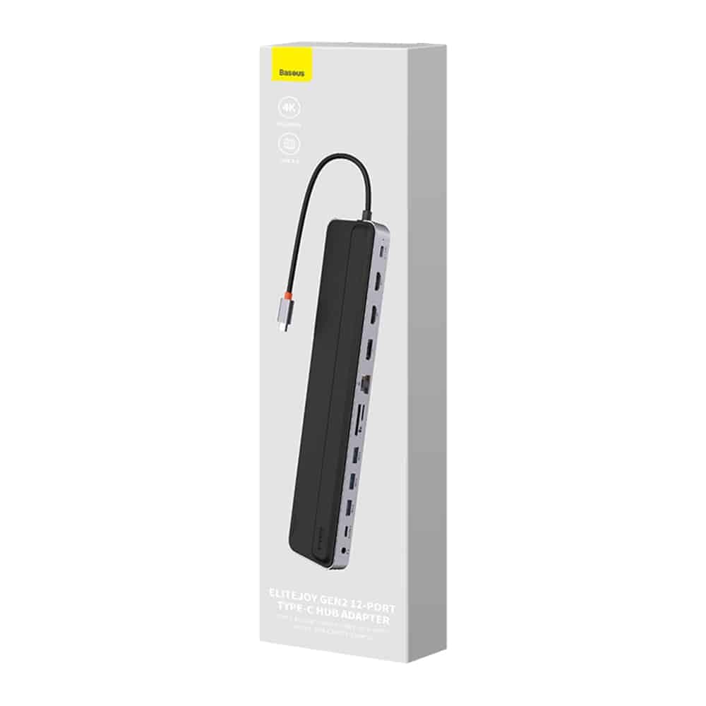 Baseus Hub EliteJoy Gen2 (WKSX030213) Προσαρμογέας Type-C σε HDMI x 2, USB 3.0 x 3, DP, SD/TF, RJ45, Jack, Μαύρος 7