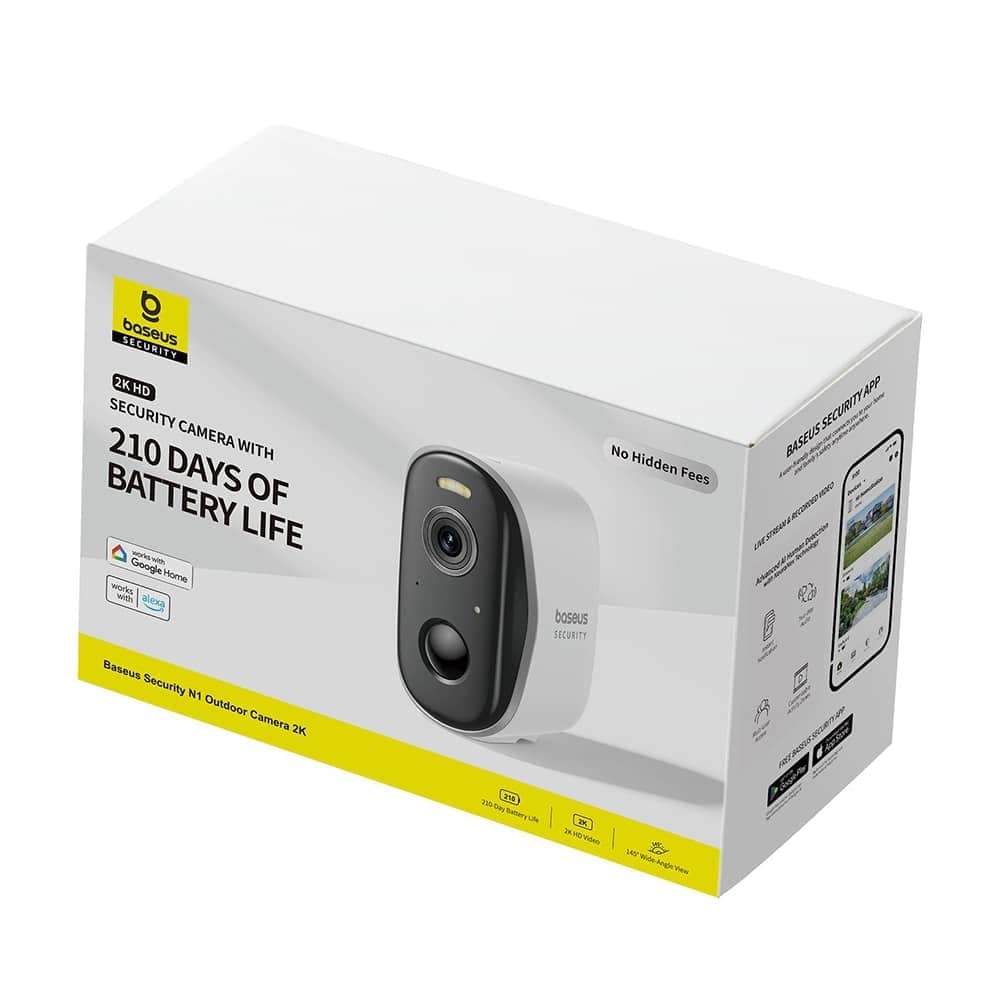 Baseus - Εξωτερική Κάμερα Ασφαλείας N1 (S0ST002130) - 2K, Αμφίδρομη Ομιλία, Έγχρωμη Νυχτερινή Όραση, IP67, 7.800mAh - Λευκό 7
