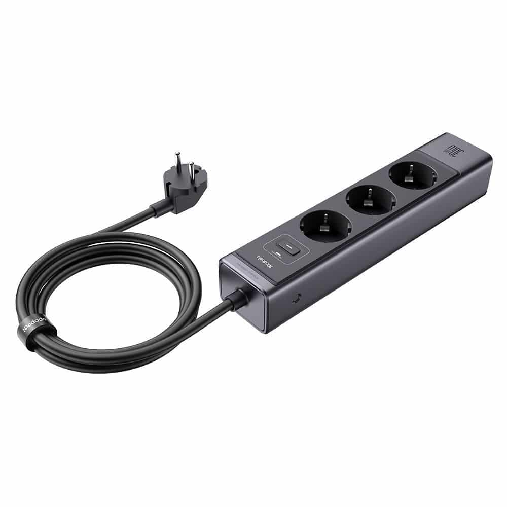 Mcdodo CH-0620 Καλώδιο Επέκτασης 6 Σε 1 Super Cube Series, Σούκο, 2x Type-C, USB-A, 30W, Τεχνολογία GaN, Μαύρο