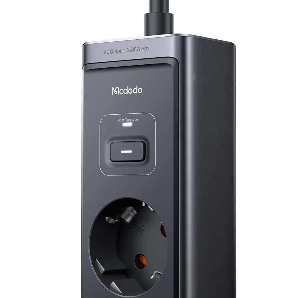 Mcdodo CH-0620 Καλώδιο Επέκτασης 6 Σε 1 Super Cube Series, Σούκο, 2x Type-C, USB-A, 30W, Τεχνολογία GaN, Μαύρο 2