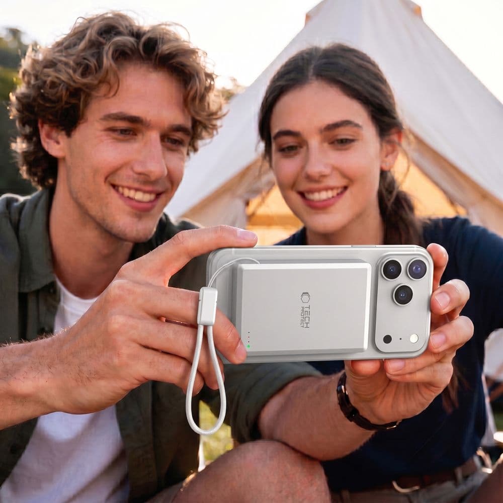 Tech-Protect PB40 LifeMag MagSafe Power Bank 10000mAh 25W Qi2.2 Λευκό/Ασημί 5