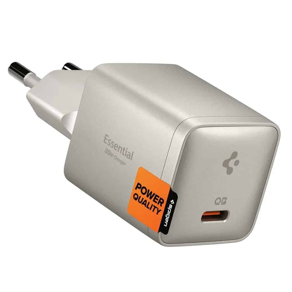 SPIGEN EE301EU ΒΑΣΙΚΟΣ ΦΟΡΤΙΣΤΗΣ ΔΙΚΤΥΟΥ 1 ΘΥΡΑΣ 30W ΦΥΣΙΚΟ ΤΙΤΑΝΙΟ