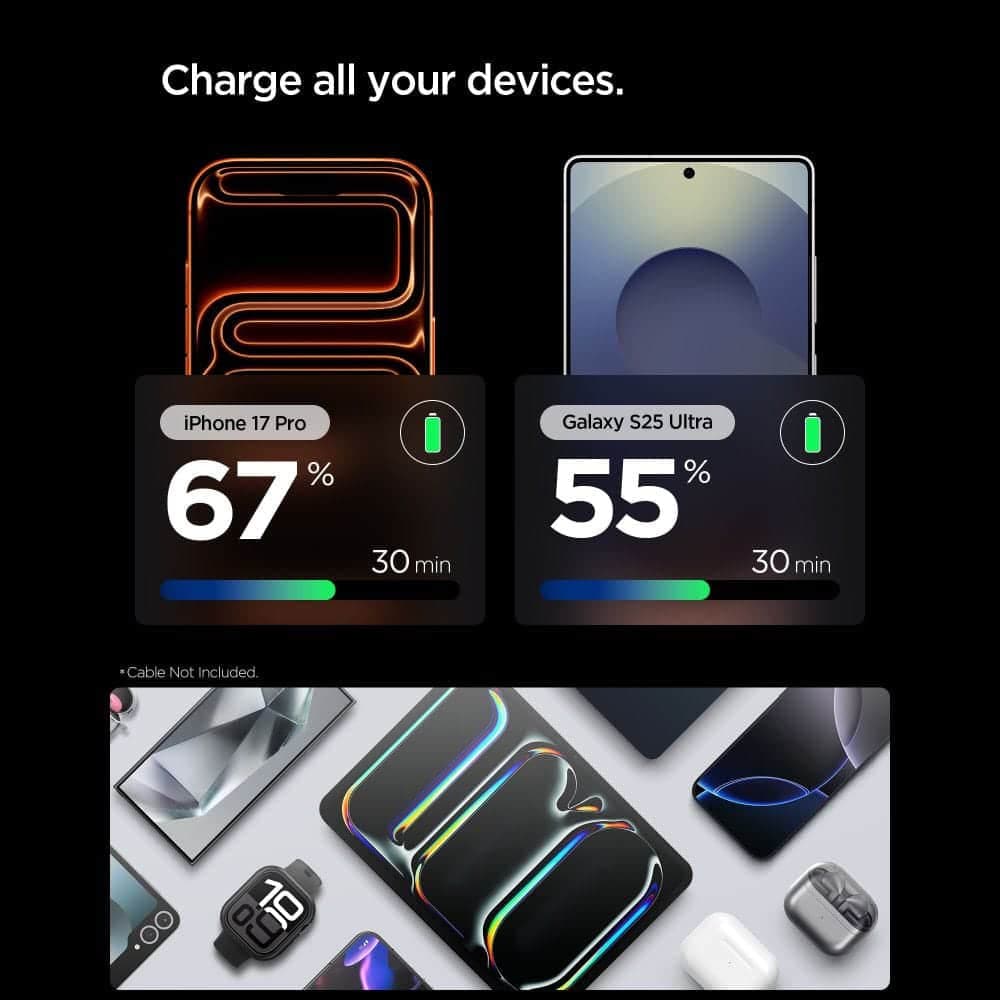 SPIGEN EE301EU ΒΑΣΙΚΟΣ ΦΟΡΤΙΣΤΗΣ ΔΙΚΤΥΟΥ 1 ΘΥΡΑΣ 30W ΦΥΣΙΚΟ ΤΙΤΑΝΙΟ 5