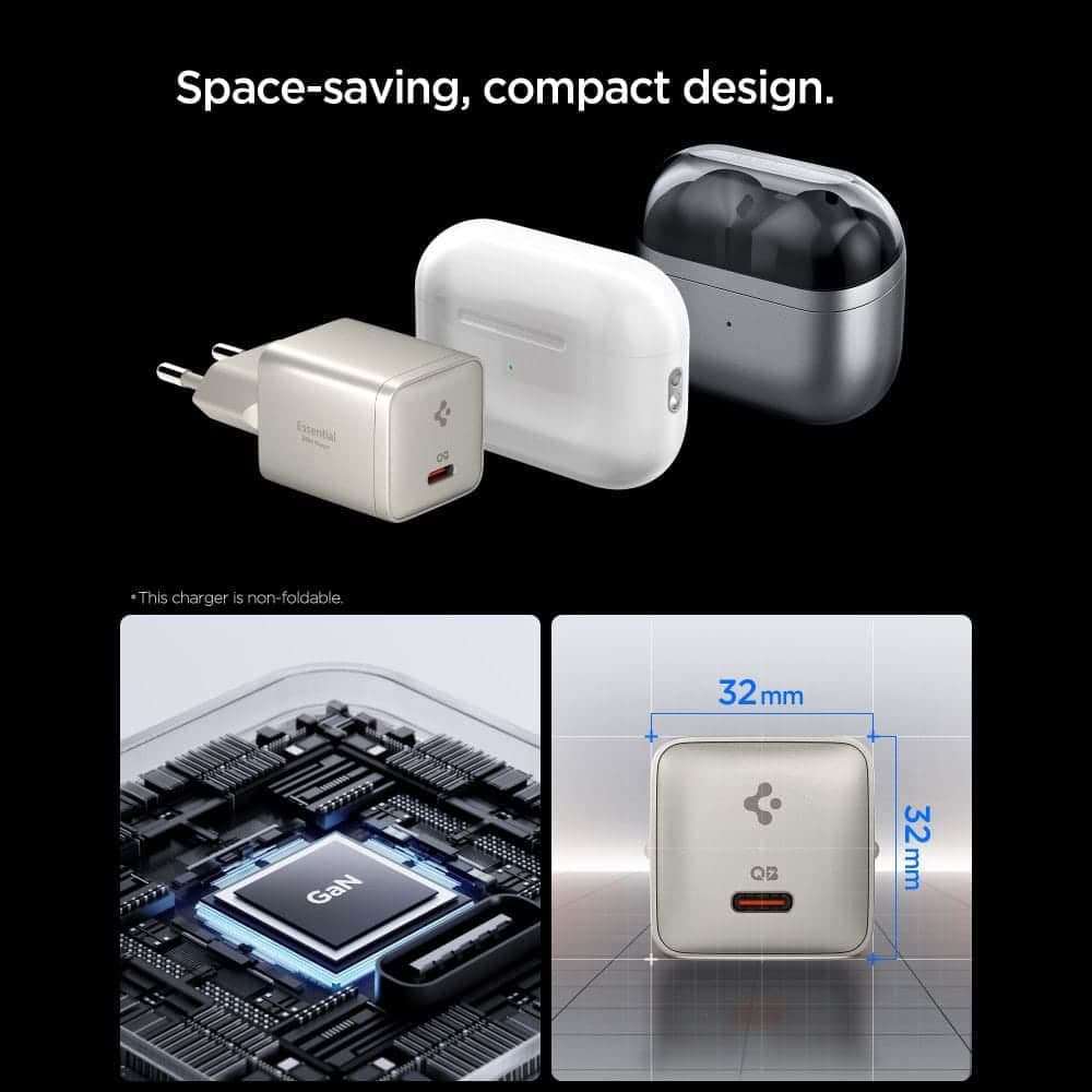 SPIGEN EE301EU ΒΑΣΙΚΟΣ ΦΟΡΤΙΣΤΗΣ ΔΙΚΤΥΟΥ 1 ΘΥΡΑΣ 30W ΦΥΣΙΚΟ ΤΙΤΑΝΙΟ 4