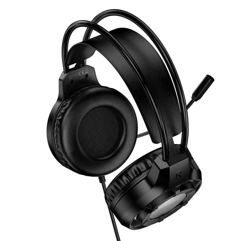 Borofone BO112 Ενσύρματα Ακουστικά Gaming Over-Ear, 50mm Οδηγοί, Μικρόφωνο, USB + 3.5mm, Φωτισμός LED, Μαύρο 4