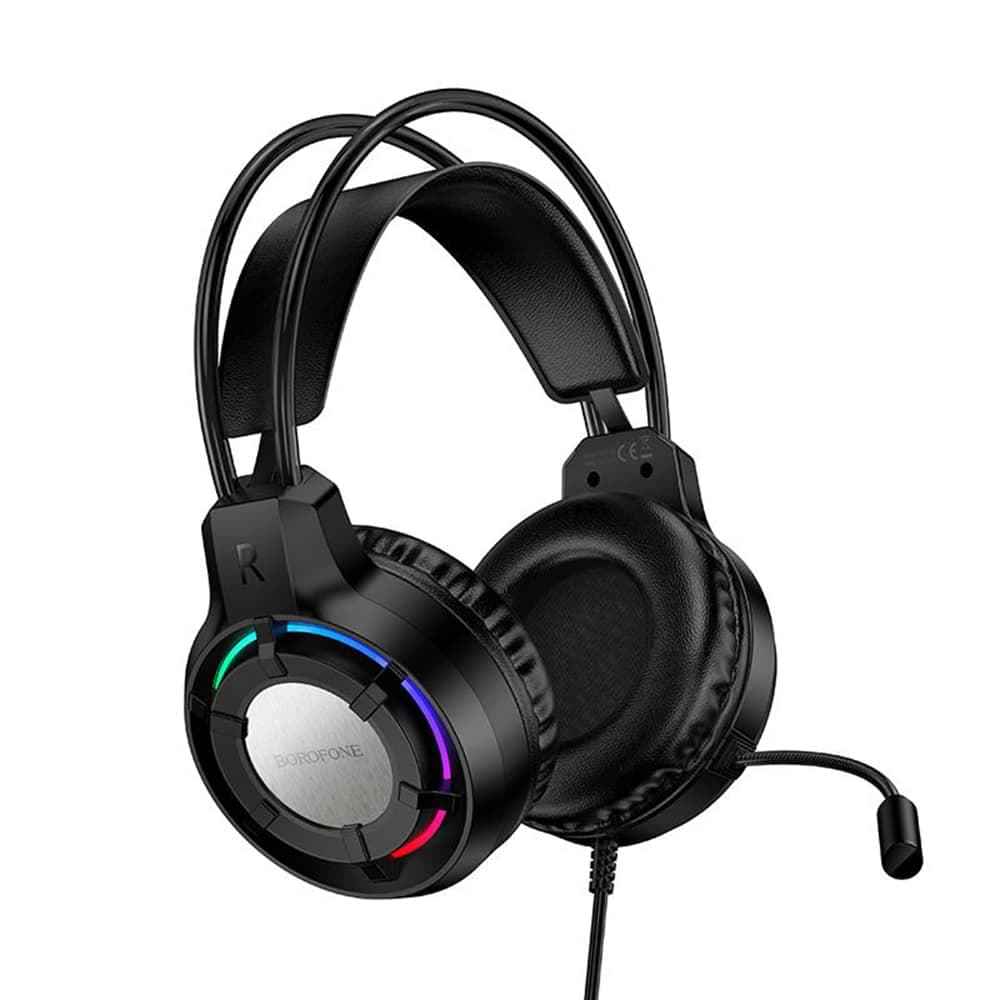Borofone BO112 Ενσύρματα Ακουστικά Gaming Over-Ear, 50mm Οδηγοί, Μικρόφωνο, USB + 3.5mm, Φωτισμός LED, Μαύρο 2