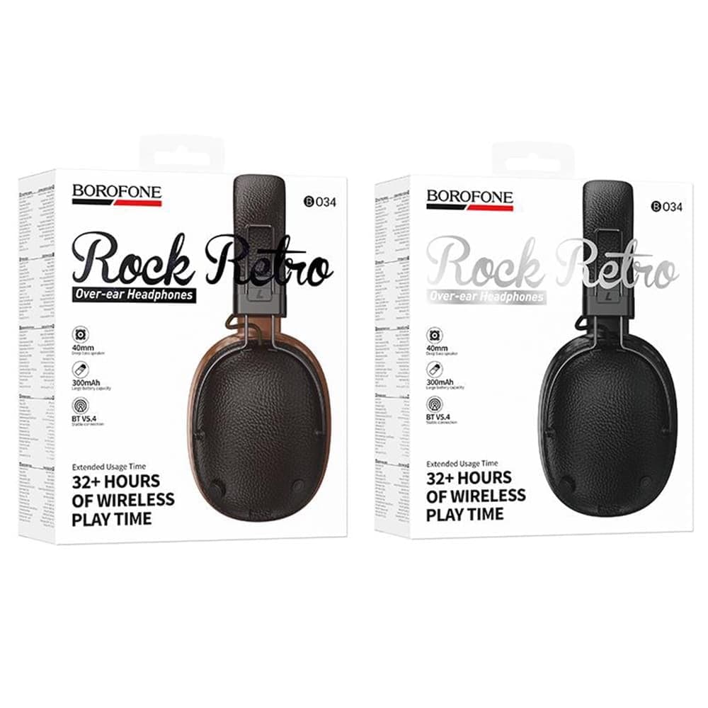 Borofone BO34 Ασύρματα Ακουστικά, Bluetooth V5.4, 32 Ώρες Αναπαραγωγής, Γρήγορη Φόρτιση, Δέρμα PU, Καφέ 5
