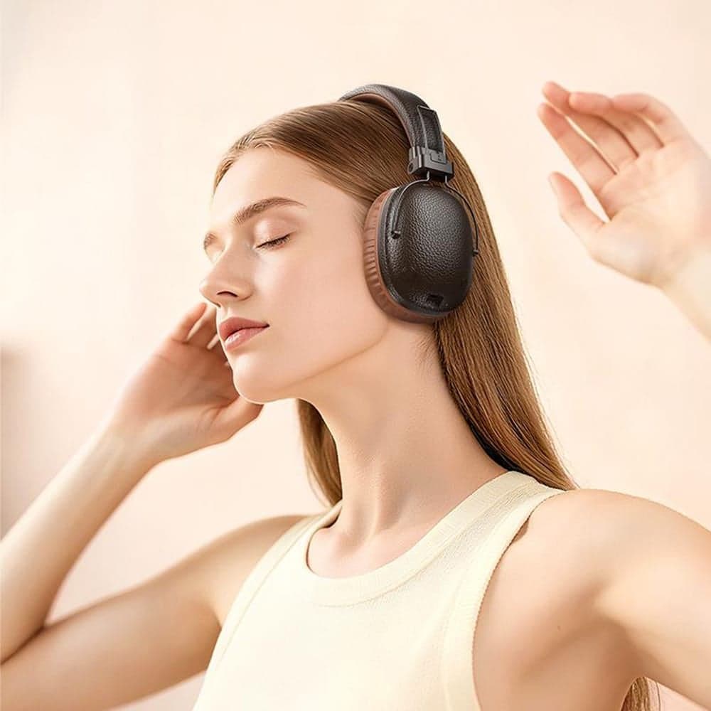 Borofone BO34 Ασύρματα Ακουστικά, Bluetooth V5.4, 32 Ώρες Αναπαραγωγής, Γρήγορη Φόρτιση, Δέρμα PU, Καφέ 4