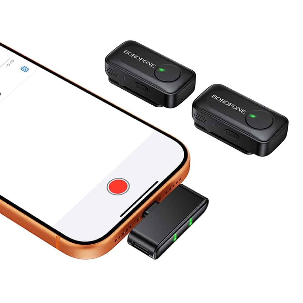 Borofone BFK17 Ασύρματο Μικρόφωνο Πέτου, USB-C, Θήκη Φόρτισης, Ακύρωση Θορύβου, Πανκατευθυντικό, Μαύρο 6