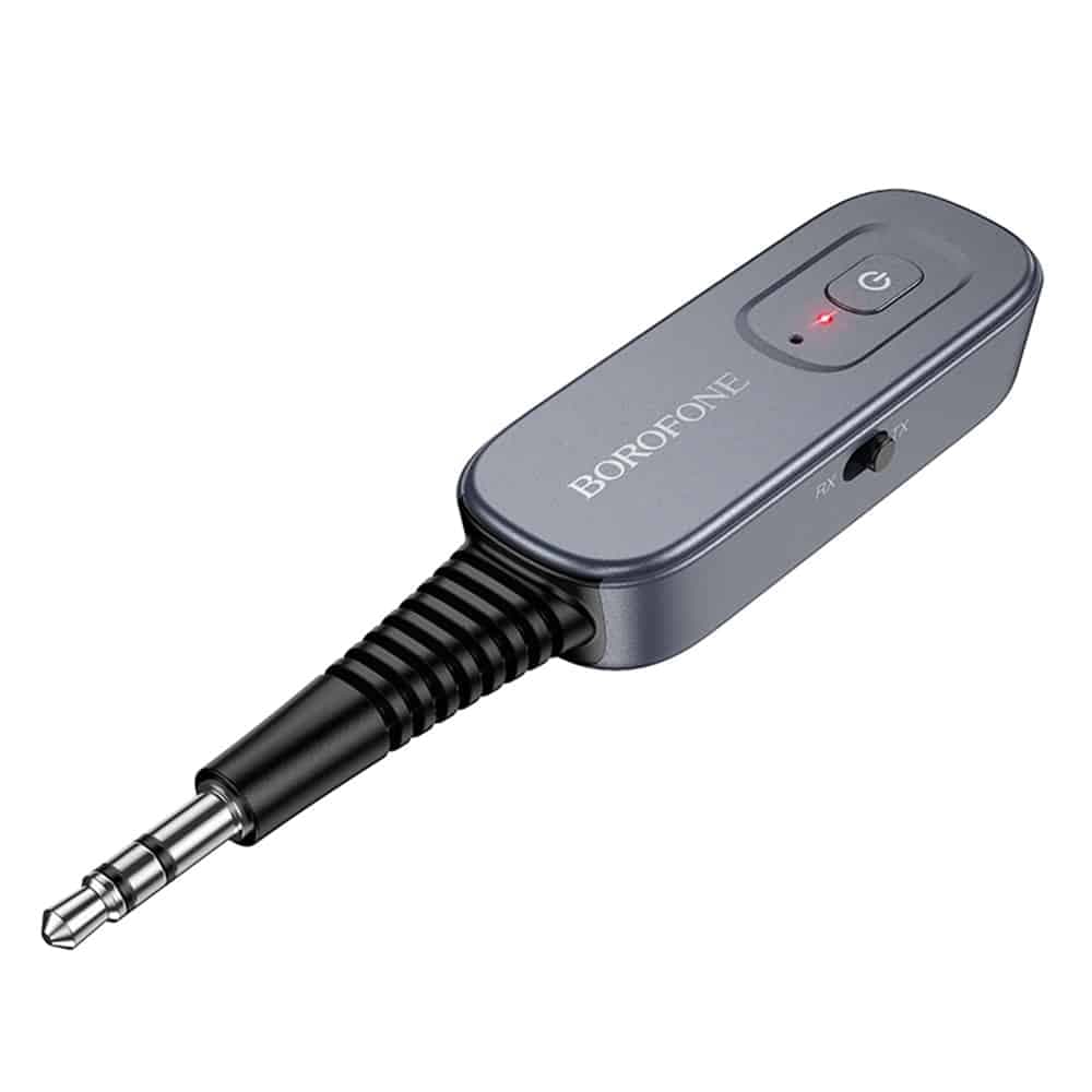 Borofone BC51 Δέκτης και Πομπός Ήχου Bluetooth AUX, Μεταλλικό Γκρι
