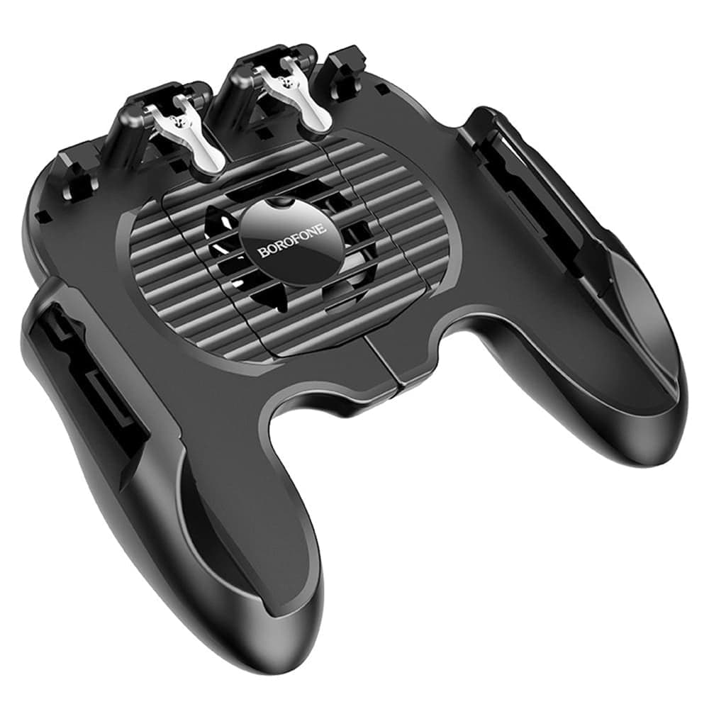 Borofone BG3 Gamepad Warrior, Ανεμιστήρας Ψύξης, Διπλές Σκανδάλες Παιχνιδιών, Για Smartphones 4,5 - 6,7", Μαύρο