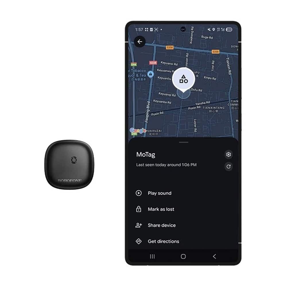 Borofone BC105 Έξυπνος Ιχνηλάτης, Συμβατός με Google Find Hub, Anti-Lost, Αντικαταστάσιμη Μπαταρία, Μαύρος 4