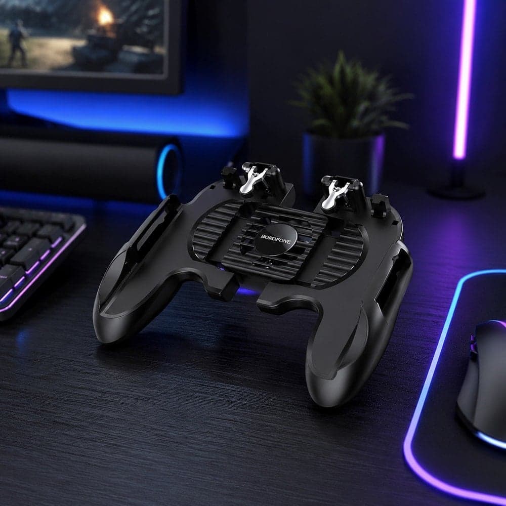 Borofone BG3 Gamepad Warrior, Ανεμιστήρας Ψύξης, Διπλές Σκανδάλες Παιχνιδιών, Για Smartphones 4,5 - 6,7", Μαύρο 6
