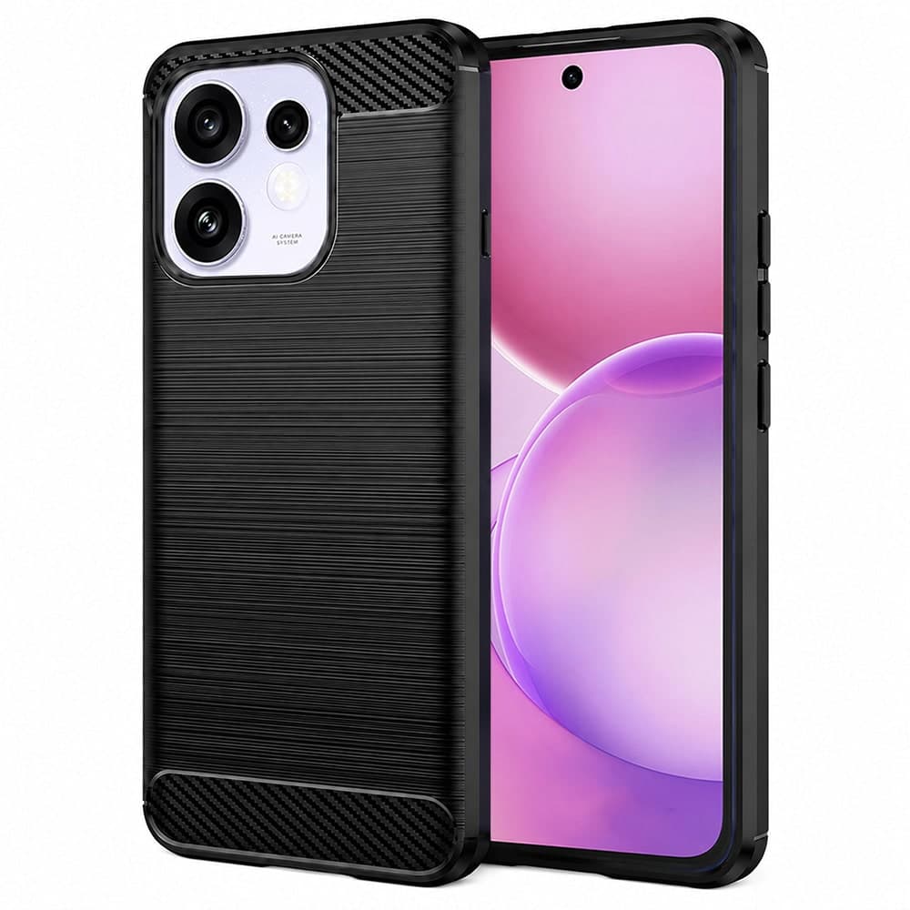 Techsuit Carbon Silicone - θήκη για Oppo Reno16 Pro - Μαύρο