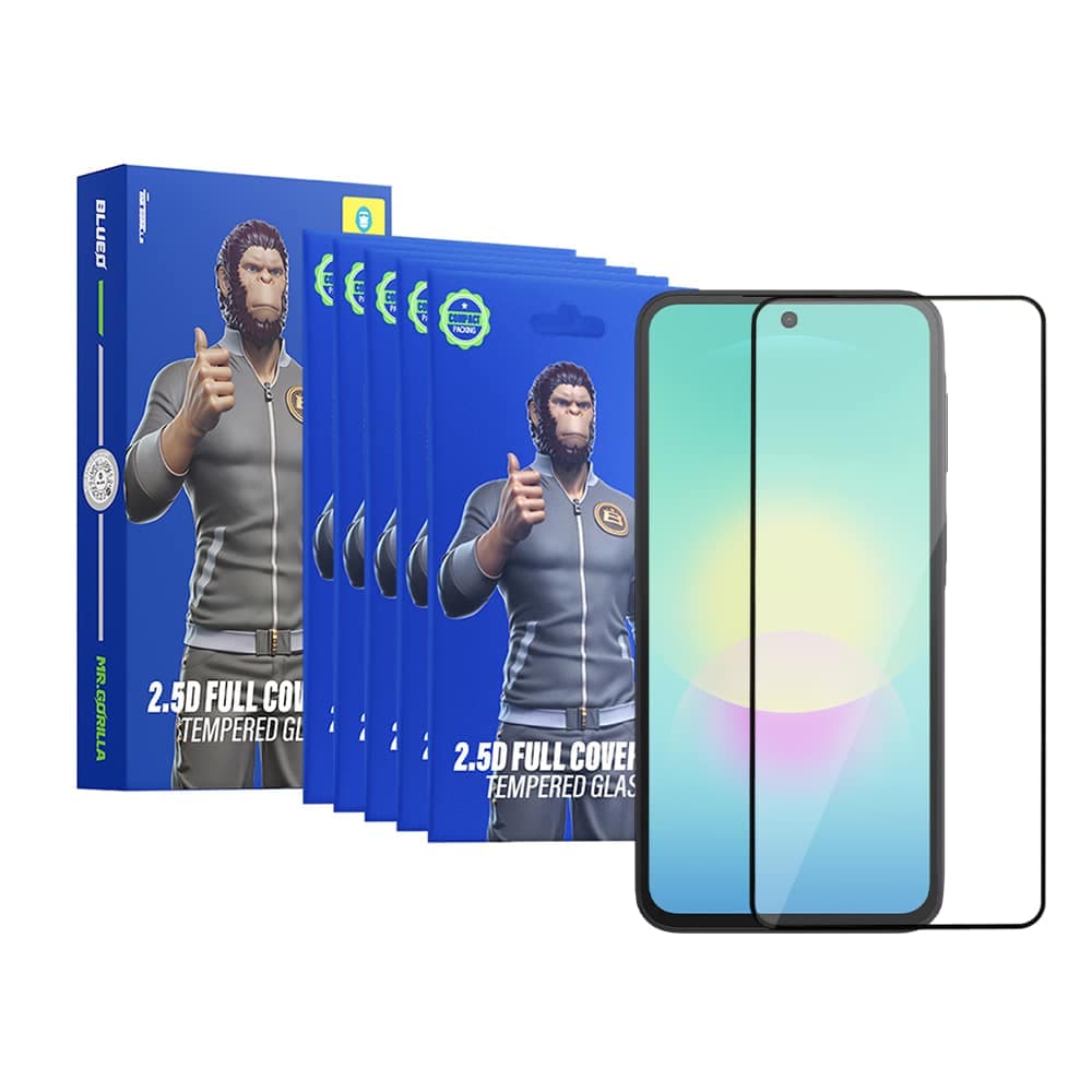 Blueo Γυαλί HD Πλήρους Κάλυψης 2.5D από Μετάξι (Συσκευασία των 5) - Samsung Galaxy A27 5G / A37 5G / A57 5G - Μαύρο